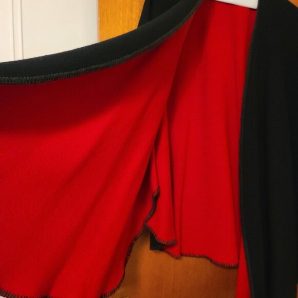 Vintage Wool Black and Red Wrap/ Shawl - Picture 2 of 3